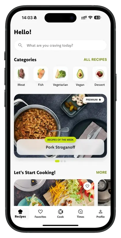AMC Cook & Go alkalmazás bemutatása mobiltelefonon